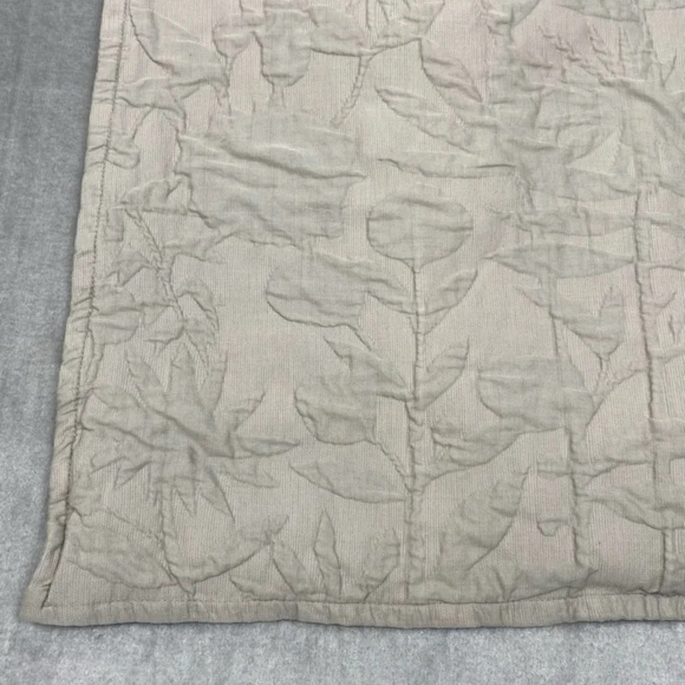 West Elm Euro Sham Handstitched Quilted  26in‎ x26in Gray 100% Cotton